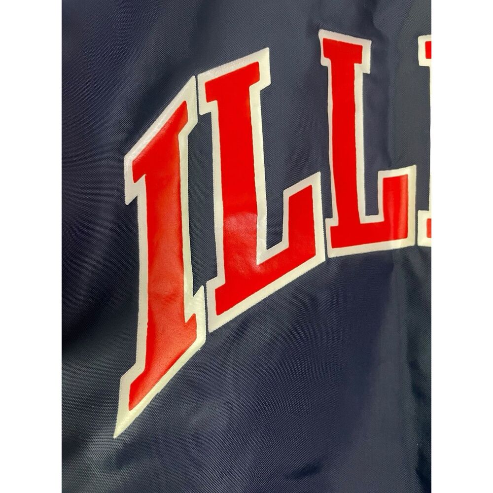 Vintage 80s Illinois Fighting Illini Jacket Full Zip Blue Youth L - U of I - USA - Picture 5 of 14
